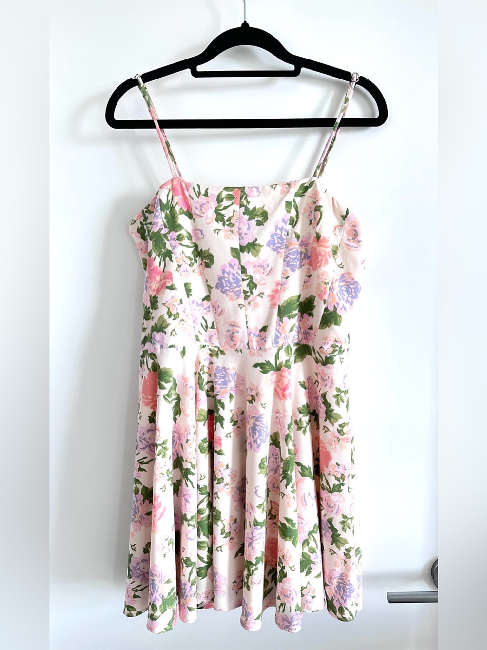 Zara Floral Spaghetti-Strap Girls Dress in Pink,  Green & Creme